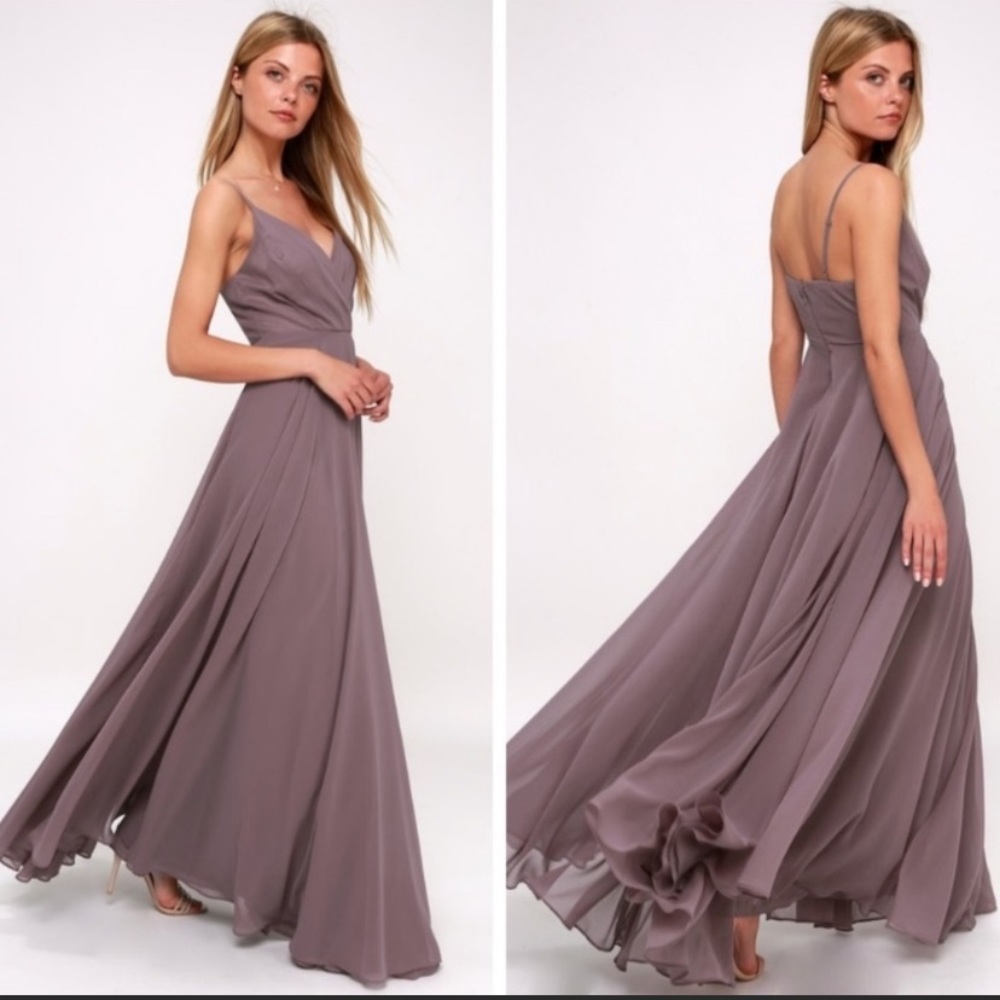 Lulus All About Love Dusty Purple Maxi - photoshoot/bridesmaid/wedding guest